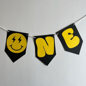 One Happy Dude, High Chair Banner, High Chair Garland, First Birthday Decor, One Cool Dude, Smiley Face Birthday, Smiley Face Decor