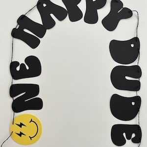 One Happy Dude Birthday Banner, One Happy Dude Birthday Decor, Party Decor, Smiley Face Decor, One Cool Dude, Kids Birthday Decor