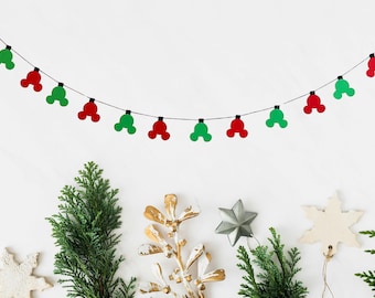 Mickey Head Christmas Lights Banner, Mickey Ears Banner, Christmas Mickey Mouse Inspired Decorations, Christmas Mickey Banner