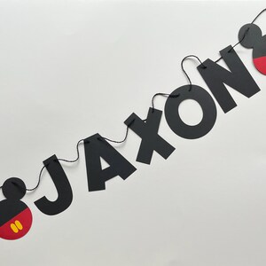 CUSTOM NAME Mickey Mouse Banner, Mickey Mouse Birthday, Disney Birthday Banner, Minimalist Mickey, Disney Decorations, Modern Mickey Mouse