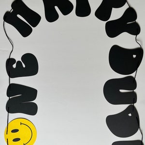 One Happy Dude Birthday Banner, One Happy Dude Birthday Decor, Party Decor, Smiley Face Decor, One Cool Dude, Kids Birthday Decor