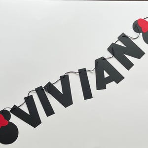 CUSTOM NAME Minnie Mouse Banner, Minnie Mouse Birthday, Disney Birthday Banner, Minimalist Minnie, Disney Decorations, Modern Mickey Mouse