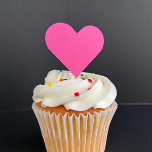 Heart Cupcake Toppers, Bridal Shower Cupcake Toppers, Bachelorette Cupcake Toppers, Love Decorations, Party Decorations, Heart Decorations