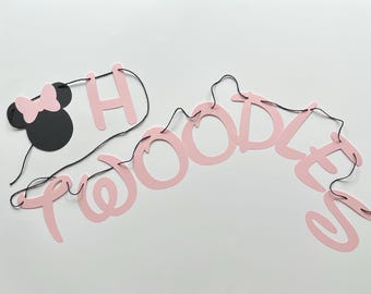 Banner OH TWOODLES, Banner Oh Toodles, Casa do Clube do Mickey Mouse, Banner da Minnie Mouse, Segundo Aniversário, Decoração de Aniversário do Mickey, Mickey Moderno