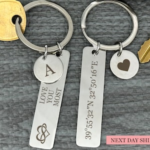 Stainless Steel Keychain | Custom Engraved Key Chain Personalized Gifts for Him | Best Friend Gifts Birthday Gift Boyfriend Valentines Gift