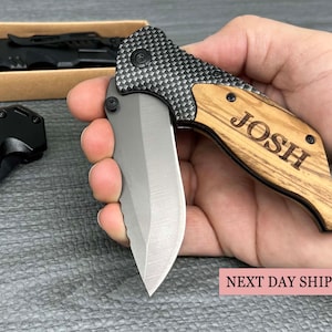 Engraved Pocket Knife for Boyfriend, Personalized Knife for Husband, Hunting Knife, Custom Knife, Boyfriend Gift, Husband Gift, Pocket Knife