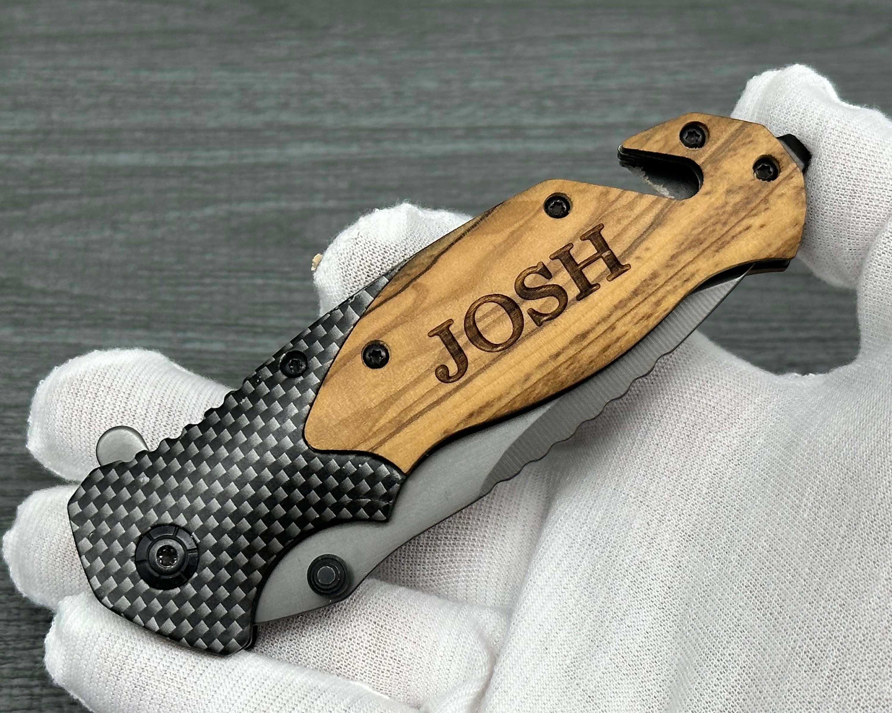 Engraved Pocket Knife for Boyfriend, Personalized Knife for Husband, Hunting Knife, Custom Knife