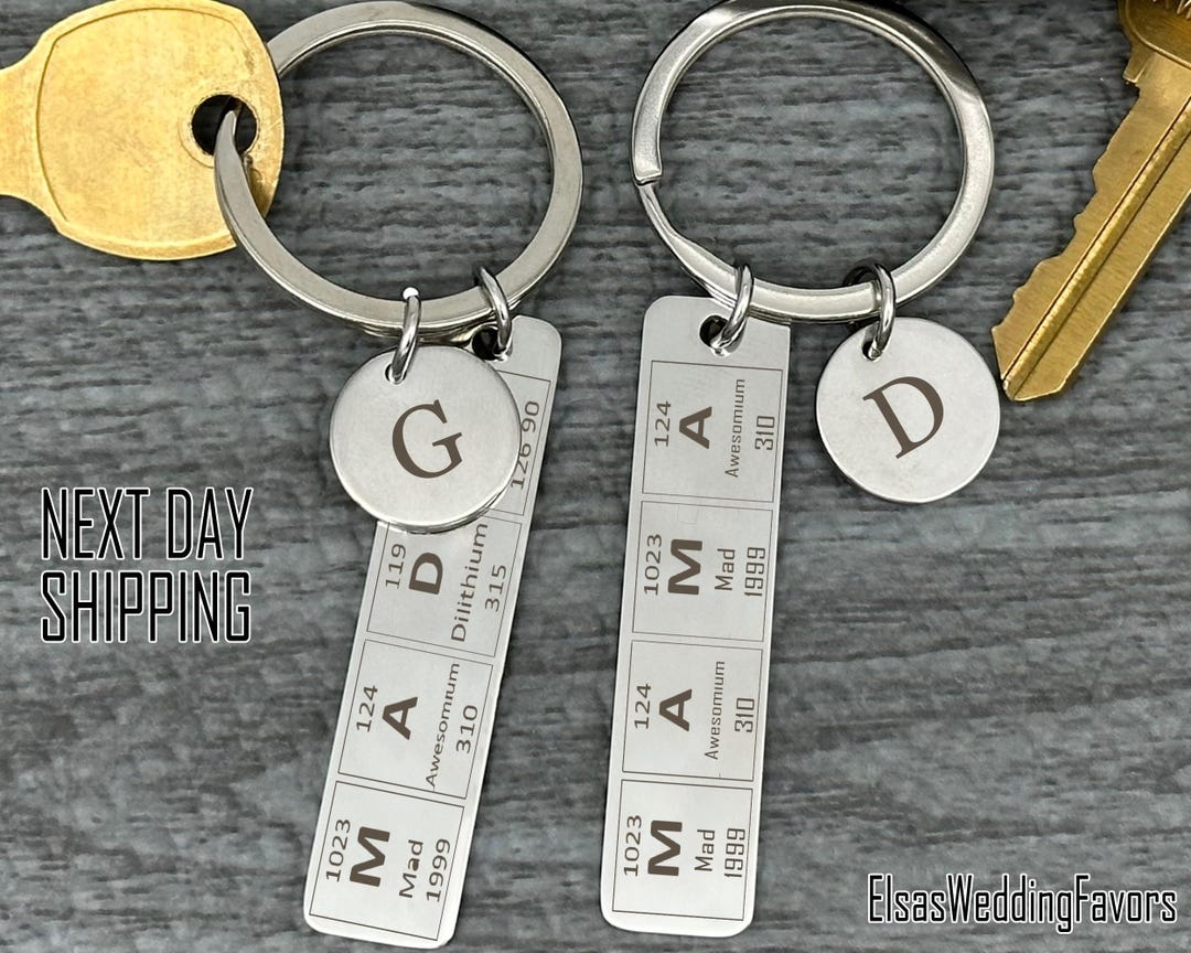 Personalized Science Element Keychain: Custom Engraved Stainless Steel ...