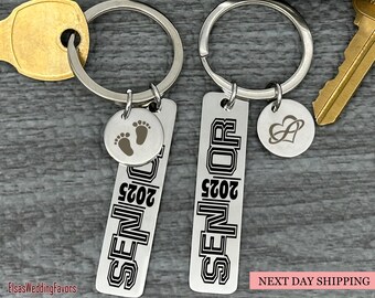 Senior 2025 Keychain, Graduation Gift For Him Or Her, Personalized Class Of 2025 Keyring, Custom Engraved Graduation Keychain