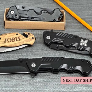 Custom Knife  for Dad, Groomsmen and Best Man Gift Knives, Black Custom Knife boyfriend gift, Gift for Grandpa, Father&#39;s day gift, Papa Gift