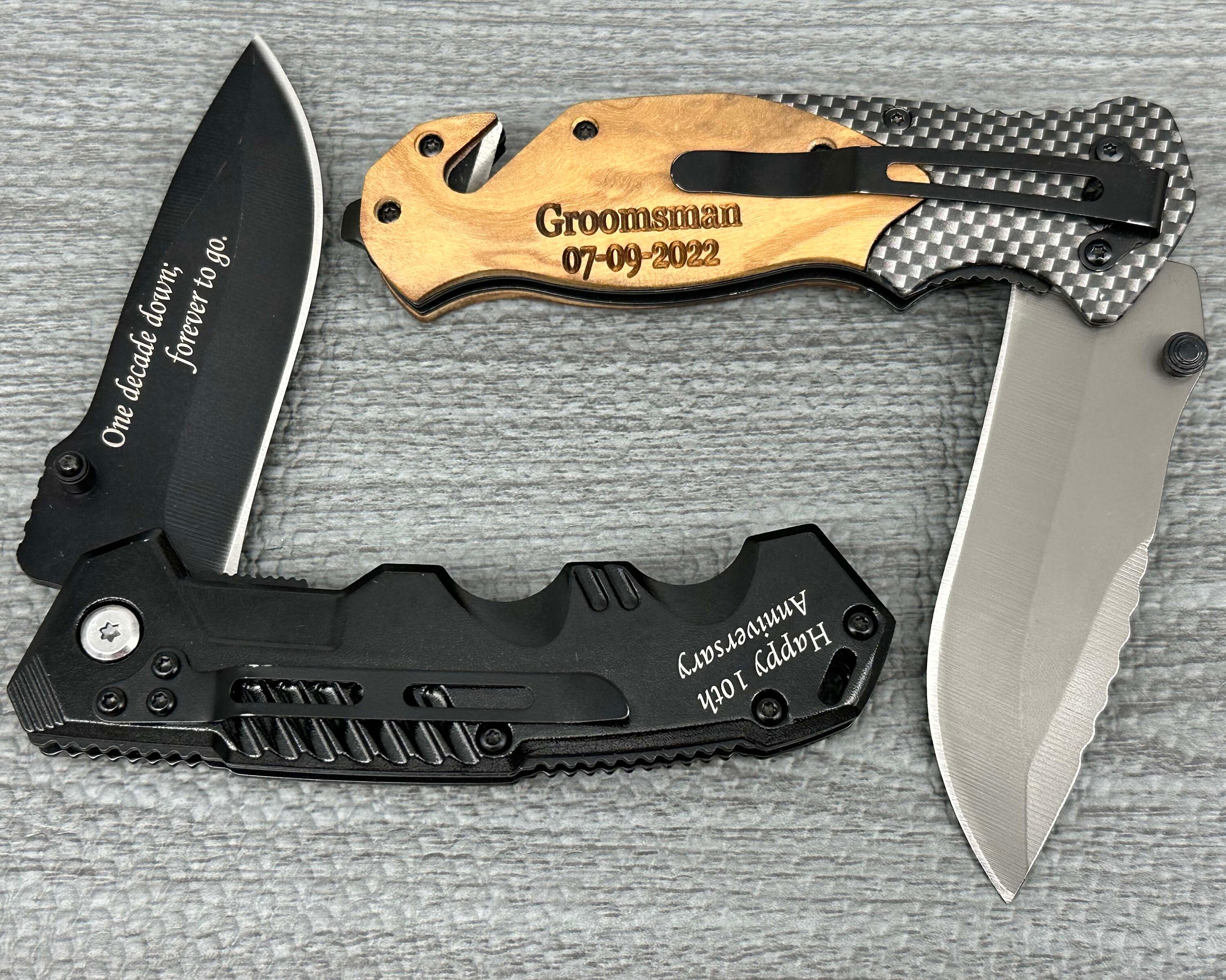 Engraved Pocket Knife for Boyfriend, Personalized Knife for Husband, Hunting Knife, Custom Knife