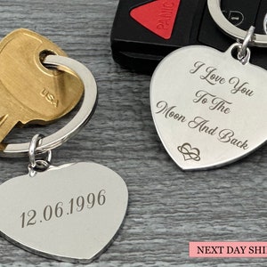 Stainless Steel Keychain | Custom Engraved Key Chain Personalized Gifts for Him | Best Friend Gifts Birthday Gift Boyfriend Valentines Gift