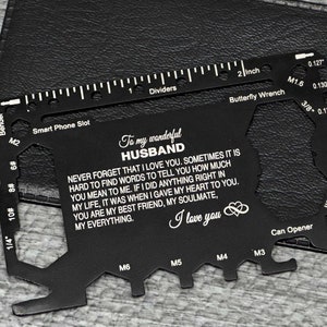 Regalo de tarjeta de inserción de billetera de metal para esposo o novio, tarjeta de billetera personalizada para despliegue militar, regalo de aniversario personalizado para él