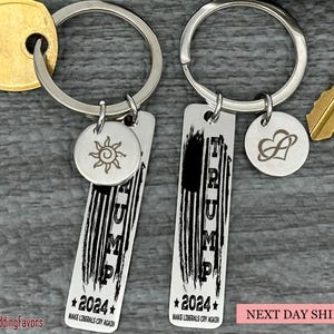 Trump 2024-2025 Keychain, Conservative Gift, Make Liberals Cry Again, Patriotic American Flag Keychain, Republican Gift, MAGA Political Gift