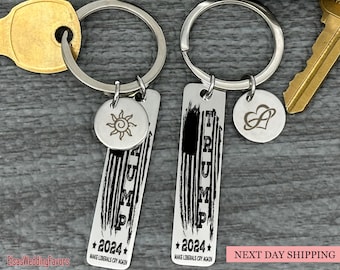 Trump 2024 Keychain: Patriotic American Flag, Conservative Gift