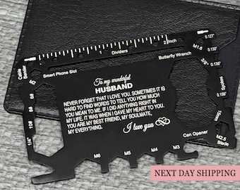 Personalized Metal Wallet Card: Engraved Message, Bottle Opener