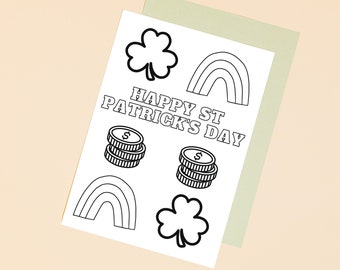 St. Patrick's Day Coloring Page - Color and Cut