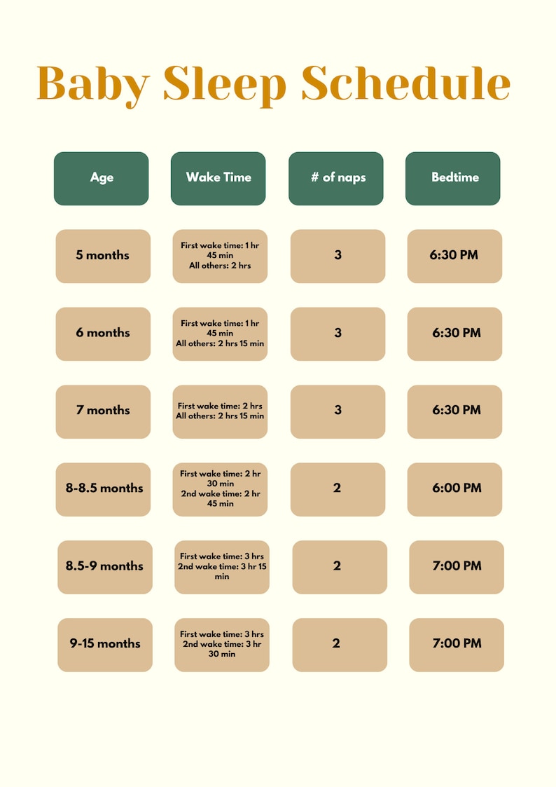 Baby Sleep Schedule: the First Year - Etsy