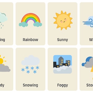 Flashcards meteorológicos para impressão