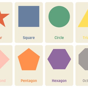 Printable Shapes Flashcards