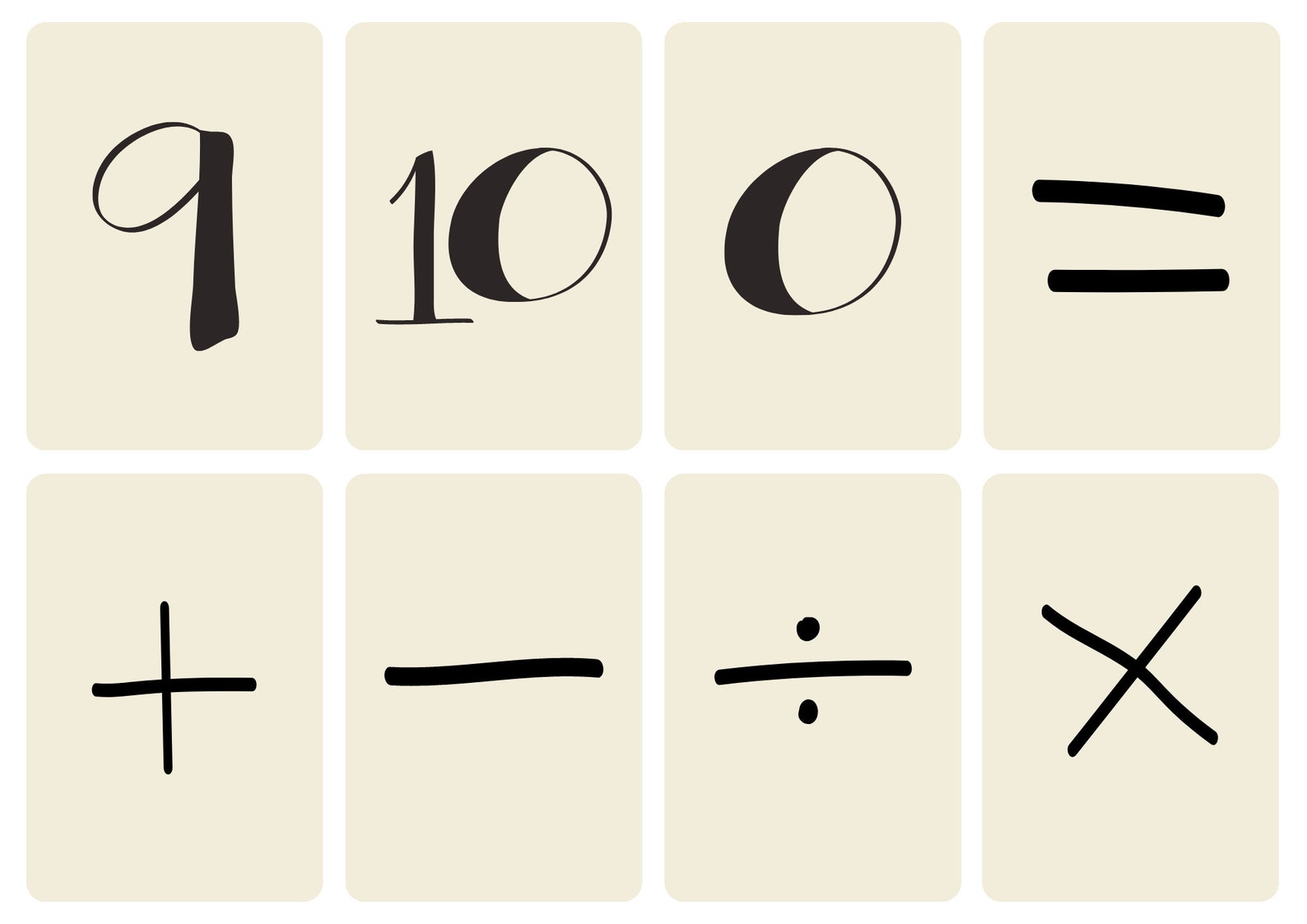 Printable Basic Math Flashcards - Etsy