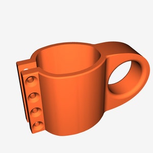May include: Orange plastic clamp with a handle and four holes for screws. The clamp is designed to hold a round object.