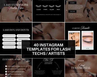 Lash Tech Canva Instagram Template, Lash Tech Post Templates, Lash Instagram Post, Lash Extension Template, Lash Tech Social Media