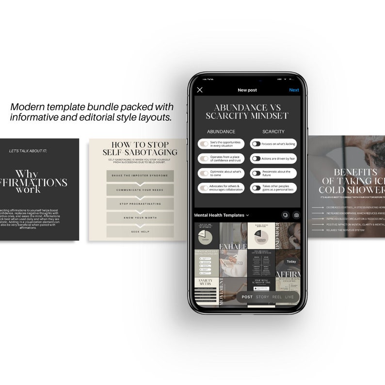 Mental Health Canva Instagram Templates for Psychologists, Therapists ...