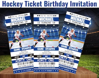 Hockey Ticket Birthday Invitation, Surprise Hockey Game Ticket, Hockey Ticket Birthday, Sport Invite, Ticket Gift For Him, Canva Template