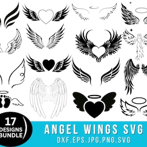 Angel wings svg bundle, Angel wings svg /png, wings svg, Angel wings shirt svg,Angel wings clipart, svg files, silhouette svg, svg cut file,