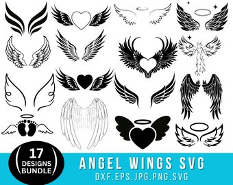 Angel wings svg bundle, Angel wings svg /png, wings svg, Angel wings shirt svg,Angel wings clipart, svg files, silhouette svg, svg cut file,