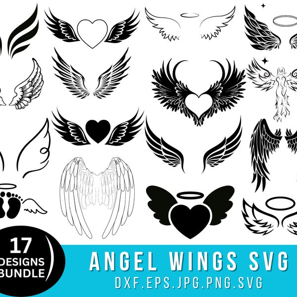 Angel wings svg bundle, Angel wings svg /png, wings svg, Angel wings shirt svg,Angel wings clipart, svg files, silhouette svg, svg cut file,