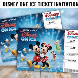 Disney On Ice Ticket Invitation | Editable Ice Show Invite | Kids Birthday & Christmas Party Ticket