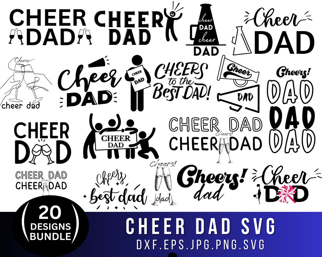 Cheer Dad Svg Bundle, Cheer Dad Svg/png, Cheerleader Svg, Cheer Svg ...