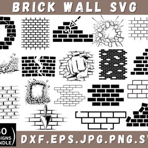 DIGITAL DOWNLOAD SVG File for Uneven Brick Stencil