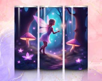 Fairy Tumbler Wrap PNG, Cute Angel Wrap, 20oz Skinny Sublimation, 3D Fairy Tumbler Design, Tumbler Wrap  PNG Download