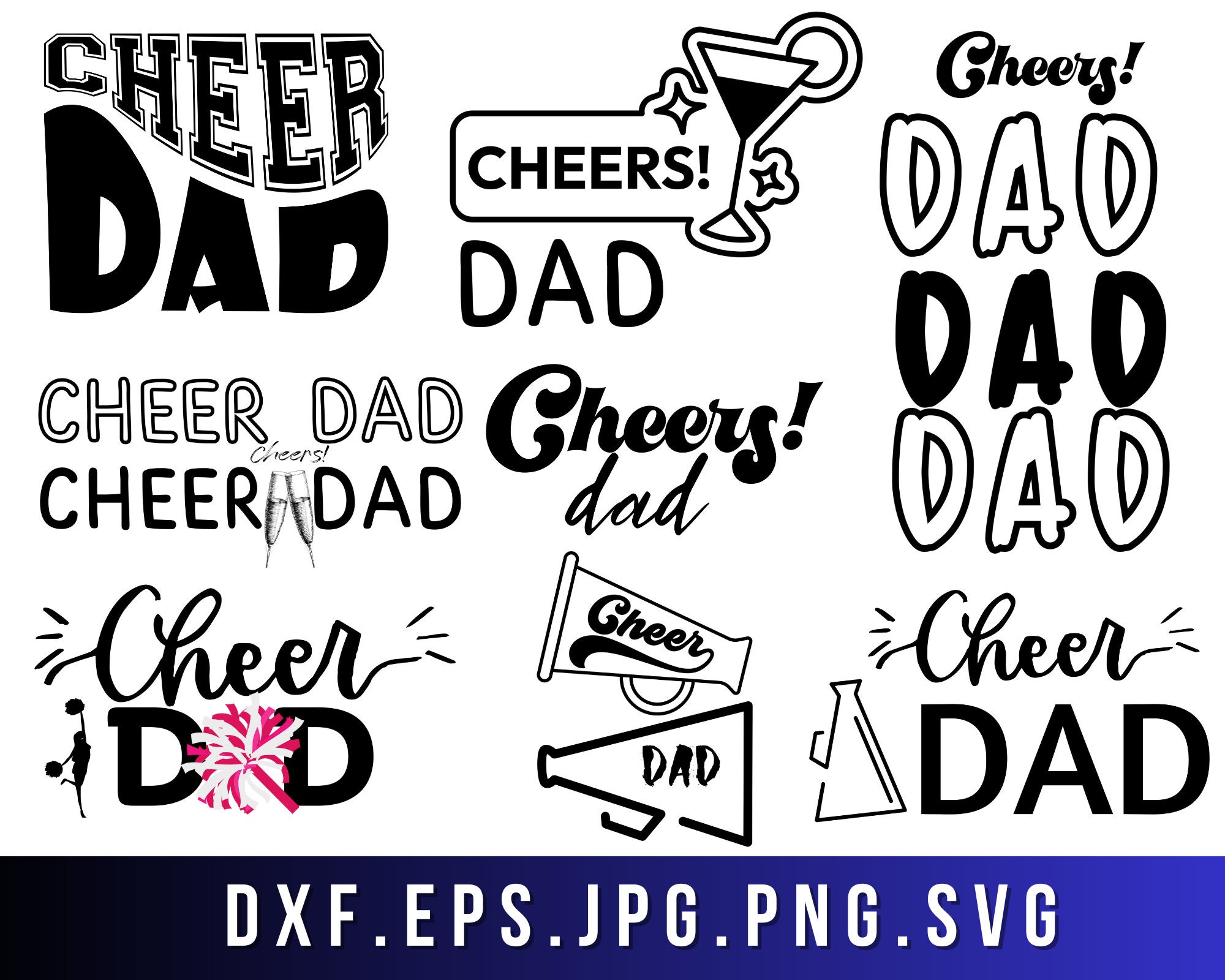 Cheer Dad Svg Bundle, Cheer Dad Svg/png, Cheerleader Svg, Cheer Svg