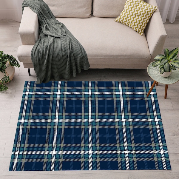 Plaid Rug Etsy