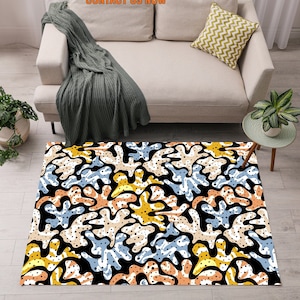 Animal Print Area Rug, Abstract Accent Rug, Animal Print Rug, Cheetah Print Rug, Tiger Print Rug, Pink Area Rug, Abstract Animal Print Rug