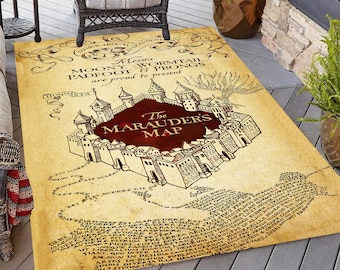 The Marauders Map Rug, Vintage Rug, Rugs For Living Room, Home Decor Rug
