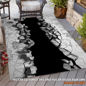 3D Vortex Illusion Rug, Black Vortex Illusion Rug, Optical Illusion Rug ...
