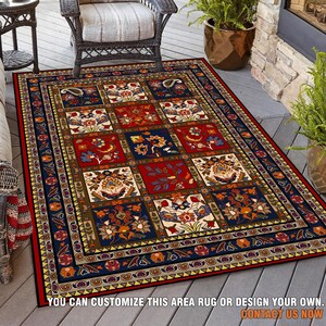 Colorful Floral Rug, Traditional Rug, Persian Rug, Flowers Rug, Area Rug, Traditional Carpet, Rug for Living Room, Ethnic Rug, Vintage Rug