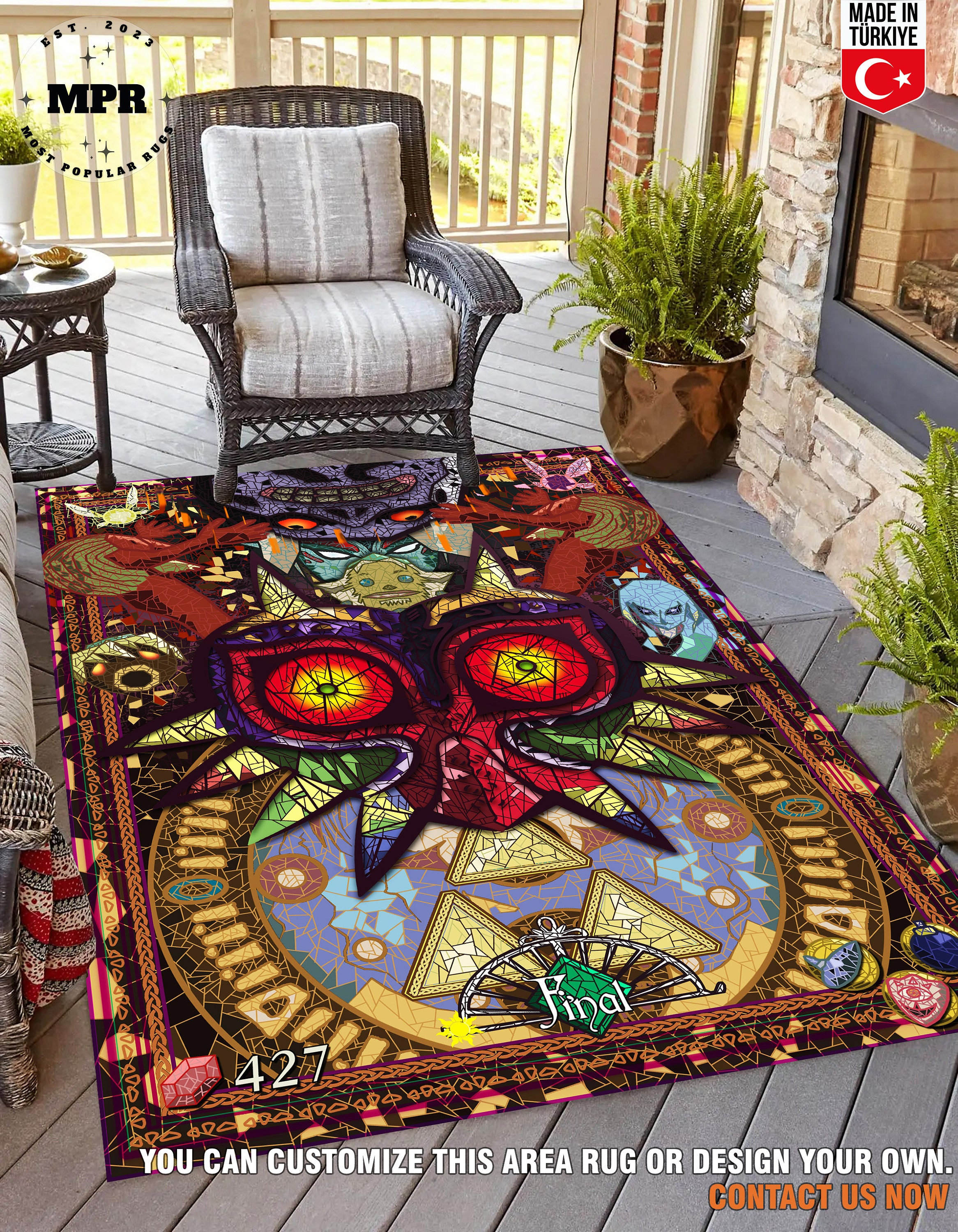 The Legend of Zelda: Majora's Mask Area Rug, Gaming Rug, Video