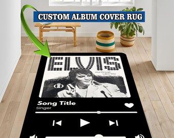 Customizable Digital Music Streaming Service App Rug,Custom Album Cover Song Rug,Personalized Music Gift,Area Rugs,Music Lover Gift