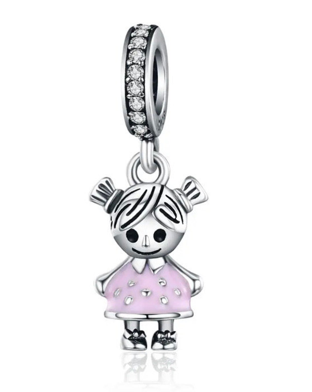 Cute Little Girl Charm 925 Sterling Silver Charm S925 Charm Etsy