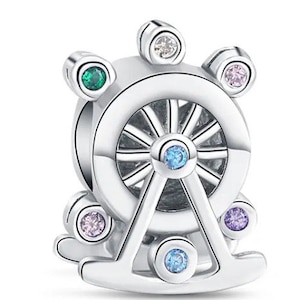 Disney Park colorful ferris wheel charm for european bracelets, necklace pendants