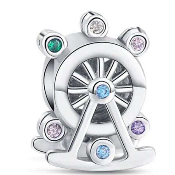 Disney Park colorful ferris wheel charm for european bracelets, necklace pendants