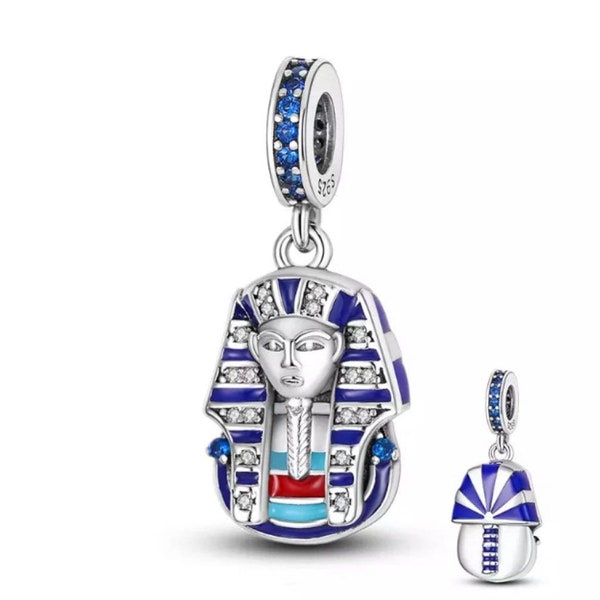 Sparkling egyptian pharaoh sphinx charm for european bracelets, necklace pendants, fits original