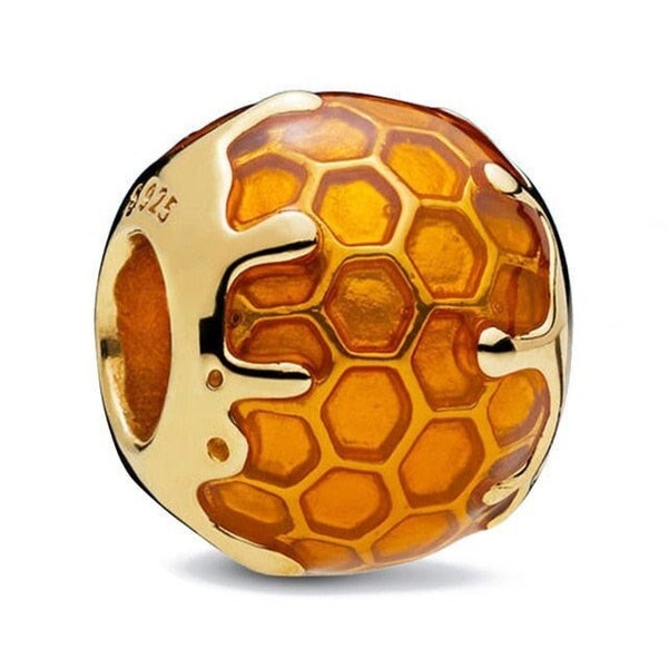 Sweet honeycomb charm, bead for european bracelets, necklace pendants, fits original