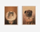 Uncle Tobey and the Widow Digital print, Dog Art Print, Cat Art Print, Digital Animal Prints, Digital Print, Animal Art Digital Print